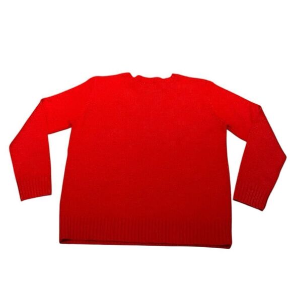 POL Women’s Red Snowflake Crew Neck Sweater, Size M - Picture 2 of 6